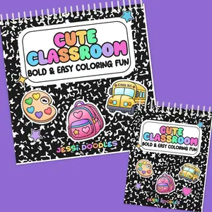 Cute Classroom Bold & Easy Spiral Coloring Book