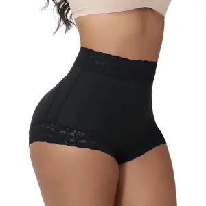Butt Lifter Panties Lace Tummy Control Shapewear Fajas Colombianas Moldeadoras Comfortable Underwear Mid Waist Smooth Belly Shorts Body Shaper Steel Bones Control Panty