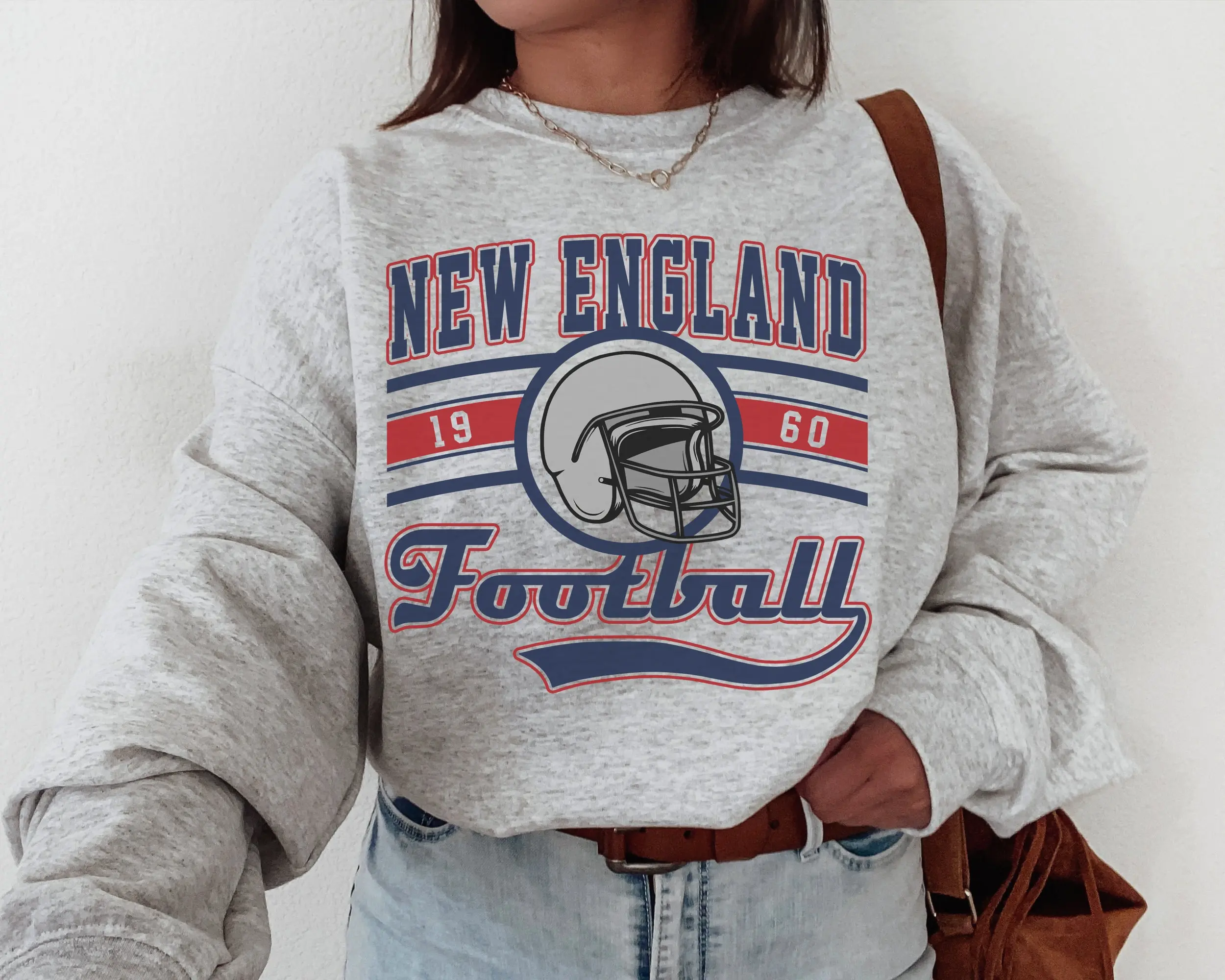 New England Football Sweatshirt  T-Shirt The Pats Shirt Vintage New England Crewneck Patriots Sweatshirt New England Fan Gift