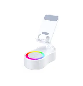 Cell Phone Stand with Bluetooth Speaker - Wireless Bluetooth Speaker with 360° Rotatable Phone Holder, Multifunctional Adjustable Stand with Charging Compatible with Tablet for Home Desk Cellphone Gadget