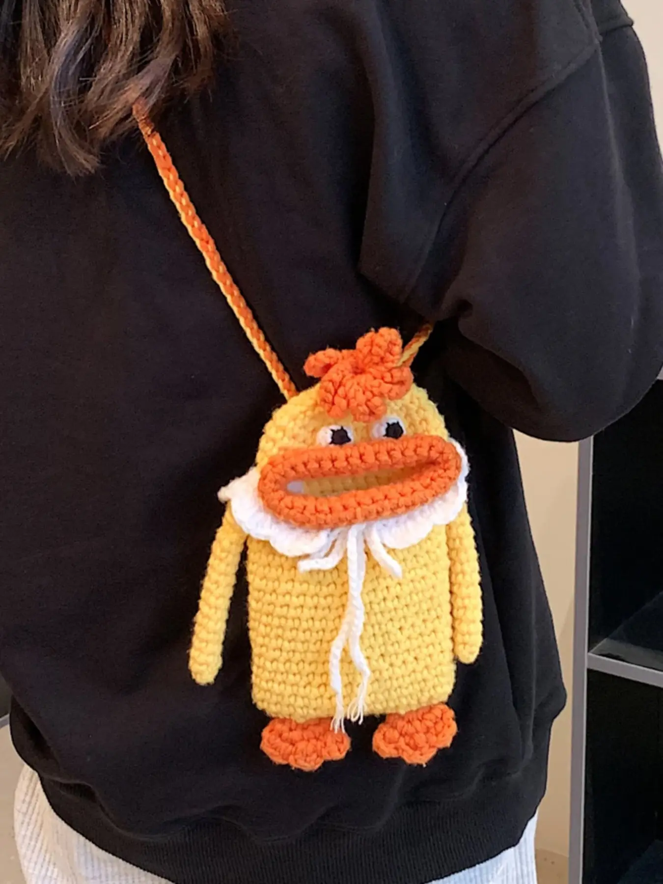 Cute Crochet Duck Phone Wallet, Crossbody Bag, Shoulder Bag, Handmade Knit Bag, Durable and Wear-Resistant, Ideal Gift for Friends and Sisters