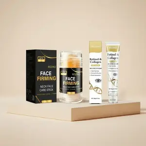 ROZINO Firming Stick & Eye Cream Bundle, 40g Neck Balm with Vitamin E and Shea Butter plus 20g Retinol Collagen Eye Repair Cream for Anti-Aging and Fine Line Reduction