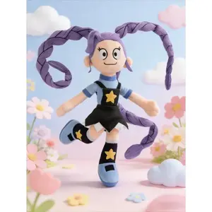 2026 Lily Purple Long Braids Girl Plushie Soft Cute Stuffed Doll Birthday Gift for Children Kids Holiday
