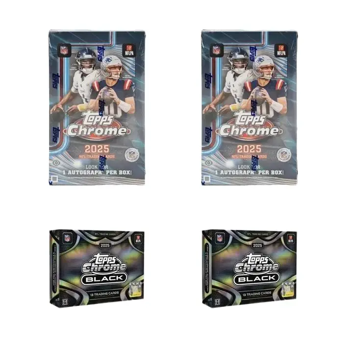 Football PYT 180 - 2025 2 Topps Chrome Black Boxes and 2 Topps Chrome Hobby Boxes