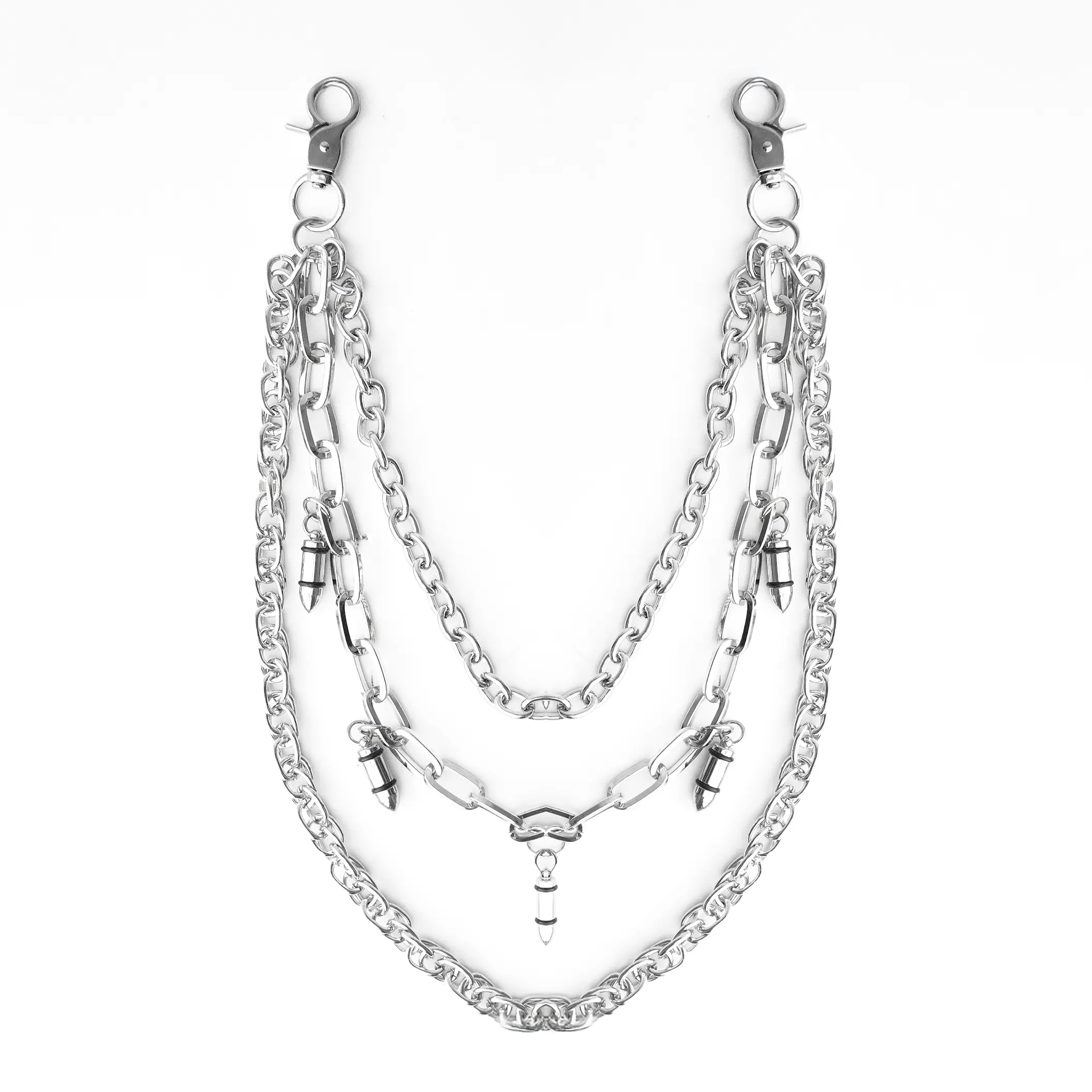 Denim Chain - Pack of 1, Streetwear Fashion Accessory, Chain-Link Design, Metallic Alloy Material, Dual-Clasp Closure, Tumbling Dice Accent, Unisex