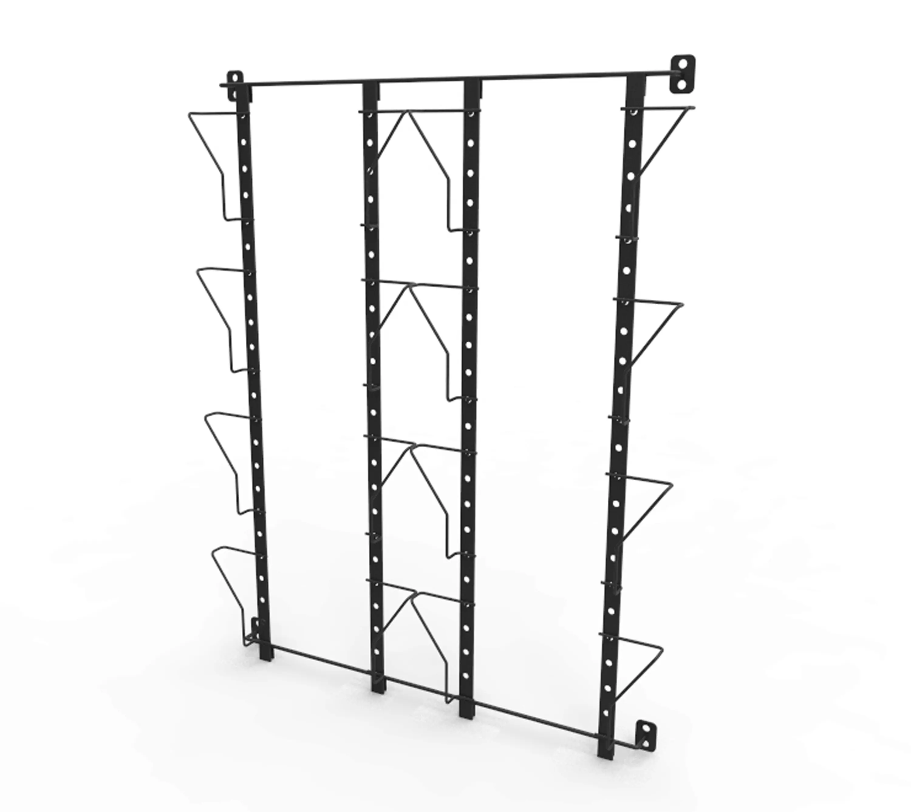 FixtureDisplays® Up to 9.5" Wide 8-Pocket Adjustable Display Rack, Wall Mounted Greeting Post Card Christmas Holiday Card Holders 11608-BLACK-DOUBLE-NF