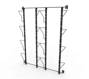 FixtureDisplays® Up to 9.5" Wide 8-Pocket Adjustable Display Rack, Wall Mounted Greeting Post Card Christmas Holiday Card Holders 11608-BLACK-DOUBLE-NF