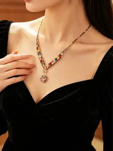 2026 Mermaid Princess New Shining Sparkling Ocean Heart Pendant Necklace for Women
