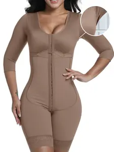 Shapewear for Women,Shapewear Bodysuit,Snatched Body Faja Colombiana Post with Sleeves,  Arm Shaper,  Compression Hook Levels, Tummy Control Shaper, Women's Shapewear for Daily Wear, Adjustable, Underwear