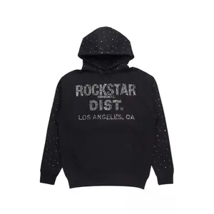 Thryll Black/Silver Rhinestone Graphic Hoodie