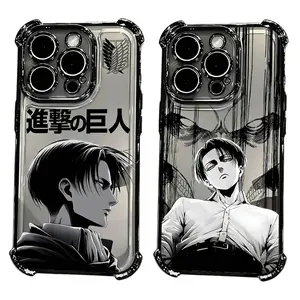 Anime Attack On Titan Levi Ackerman Plating Phone Cases For iPhone 17 Promax Pro Air 16 Plus 15 14 13 12 11 Anti Fall Black Shockproof Protective Cover Gift For Birthday Christmas Valentine Halloween