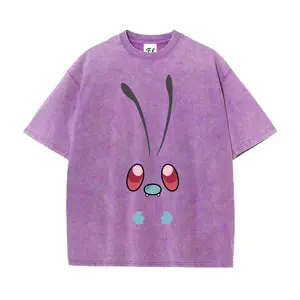 ZestLoopUnisex Trainer's Elf Butterfree Pattern Washed T-Shirt for Women and Men's Unisex Pocket Monsters Fit Batik Cotton Oversize Streetwear Menswear  Super Soft Pre-Shrunk
