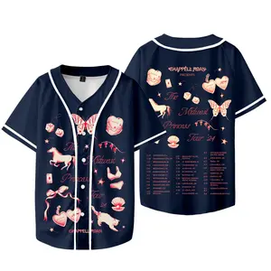 Chappell Roan Logo Midwest Princess Tour Merch Baseball Jersey Shirt, Baseball Jersey Uniform Short Sleeve Baseball Top