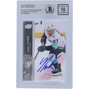 Yanni Gourde Seattle Kraken Autographed 2021-22 Upper Deck Extended Series #628 Beckett Fanatics Witnessed Authenticated 10 Card - Fanatics Authentic Certified