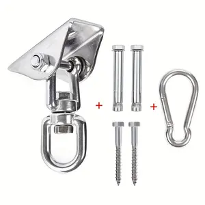 Stainless Steel Heavy-Duty Ceiling Swing Hanger Kit, 360-Degree Swivel Hook Hardware, 1000 lbs Capacity Each, for Yoga Hammock Chair & Porch Swing Set (Indoor/Outdoor Gym Heavy Bags Compatible)