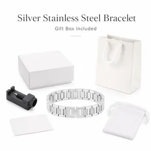 Gold Crocodile Link Bracelet for Men, Stainless Steel Waterproof Chain Jewelry with Gift Box