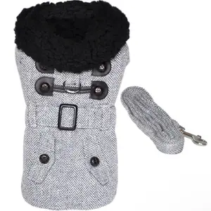 Regal Paw Grey Herringbone Harness Coat Set