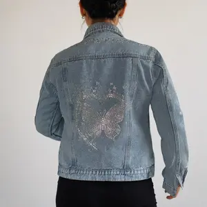 Celestial Butterfly Couture Embellished  Denim Jacket