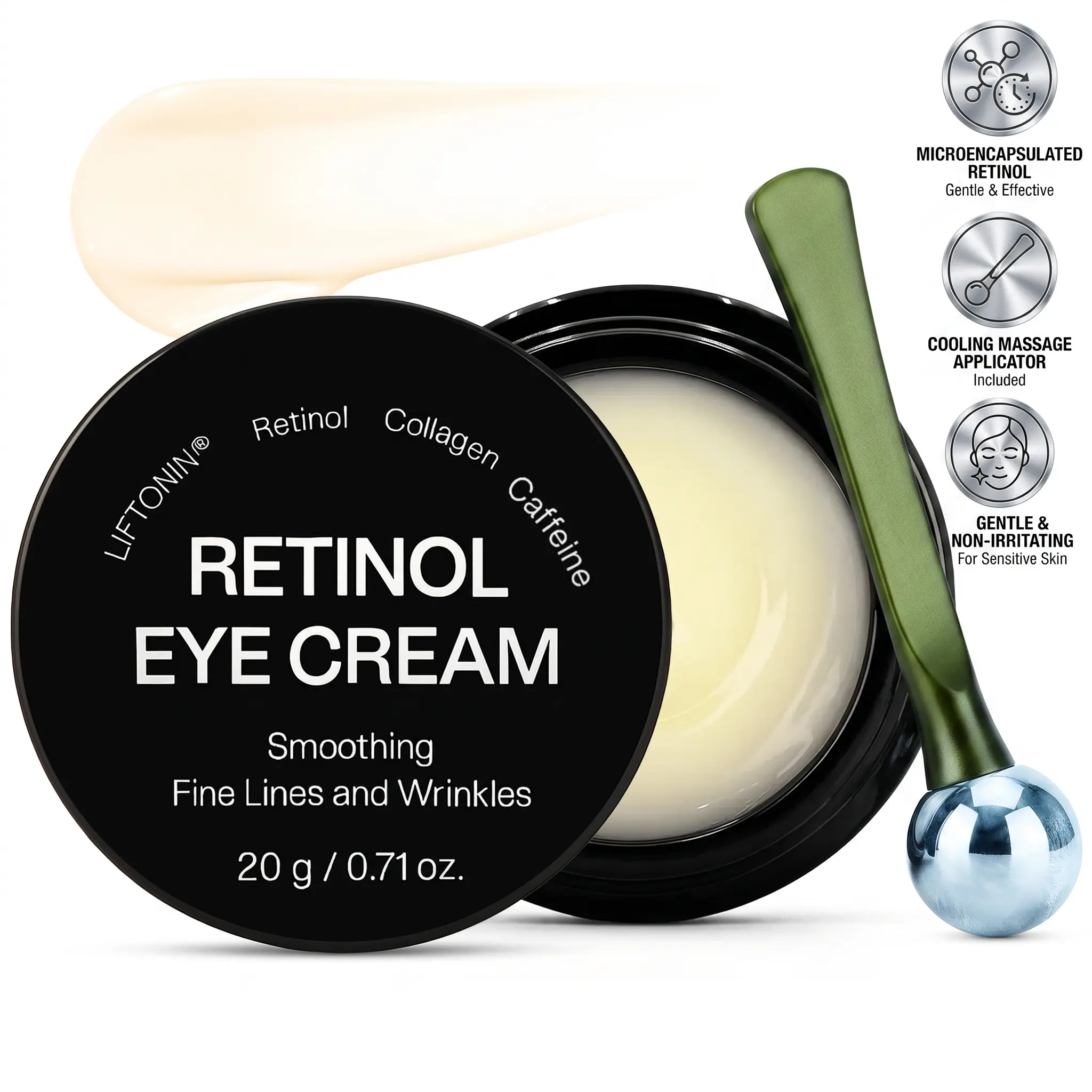 Retinol Eye Cream - Dark Circles Treatment & Firming Eye Brightener for Puffiness, Bags, and Wrinkles, Hydrating Formula , Anti-Wrinkle Moisturizing Hydrating Eye Treatments,youth eyecare eye puffiness reducer anti wrinkle eye dark circle remover