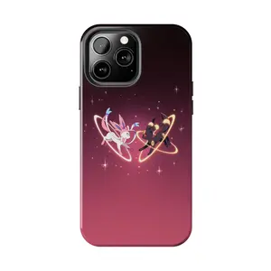 Sylveon & Umbreon Eeveelution Starry Orbit Case for iPhone 17-7 Pro Max Plus & Samsung Galaxy S25-S21 Ultra Plus - Fairy & Dark Type Anime Aesthetic Phone Cover unisex