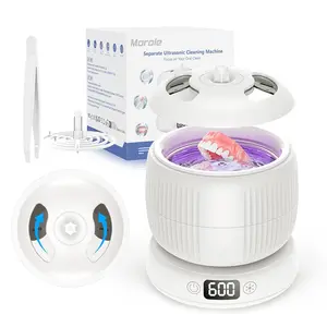 Ultrasonic Retainer Cleaner, Portable Split Retainer Cleaning Machine for Aligner(White)