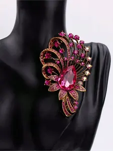 1PC  new vintage exquisite luxurious crystal atmosphere classic elegant design coat brooch Flower Brooch Pin