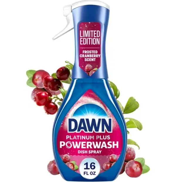 Dawn Powerwash Spray, Dish Soap, Dishwashing Liquid, Cranberry Scent, 1 Starter Kit, 16 fl oz Household Cleaning