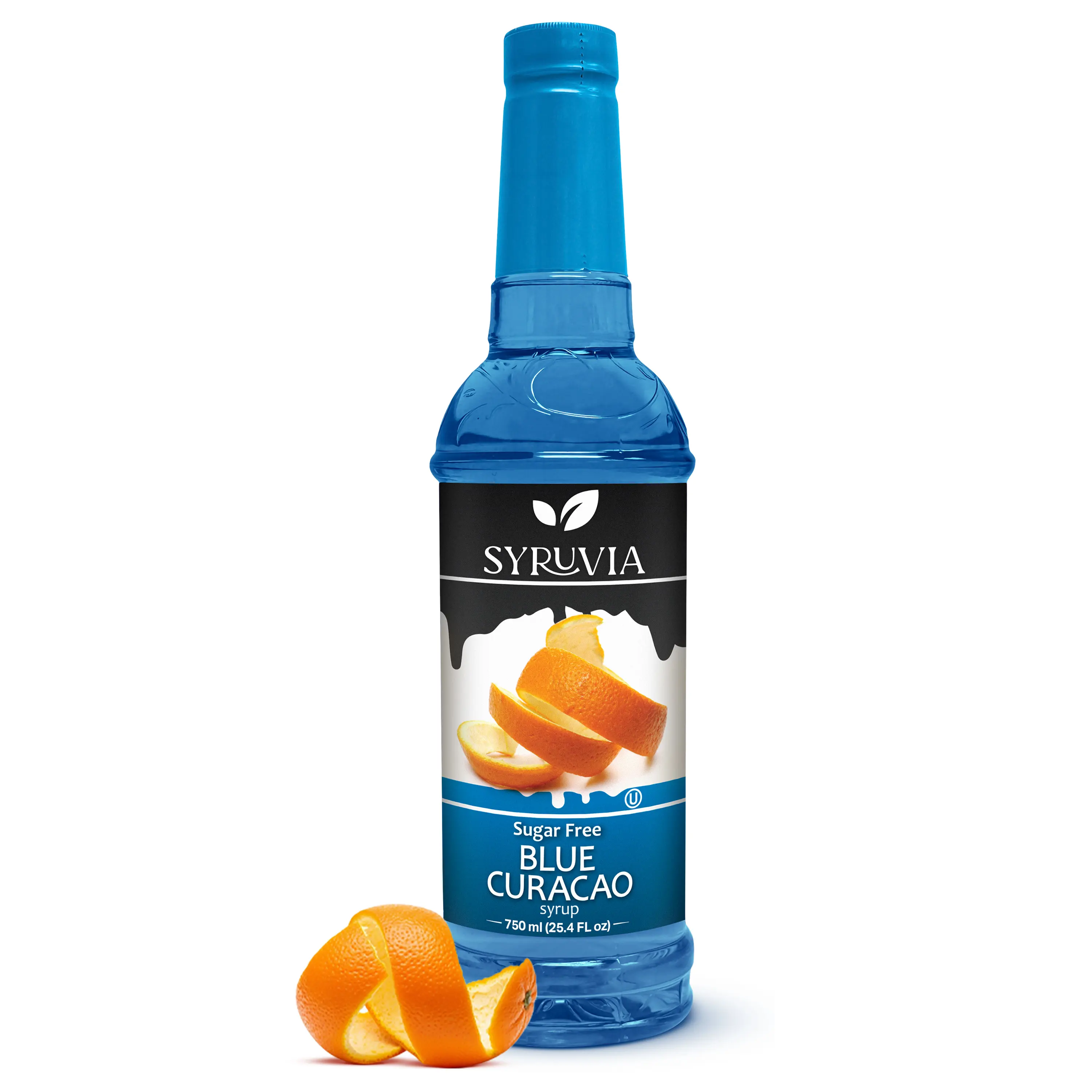 Syruvia Sugar-Free Blue Curacao Syrup, 25.4 fl oz – Premium 0-Calorie Flavoring, Kosher & Gluten-Free. Ideal for Drinks, Sodas, Shakes and Desserts