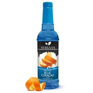Syruvia Sugar-Free Blue Curacao Syrup, 25.4 fl oz – Premium 0-Calorie Flavoring, Kosher & Gluten-Free. Ideal for Drinks, Sodas, Shakes and Desserts
