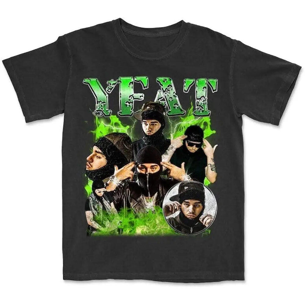 Yeat Green Flame Vintage Rap T-Shirt – Retro Rap Music Graphic Tee