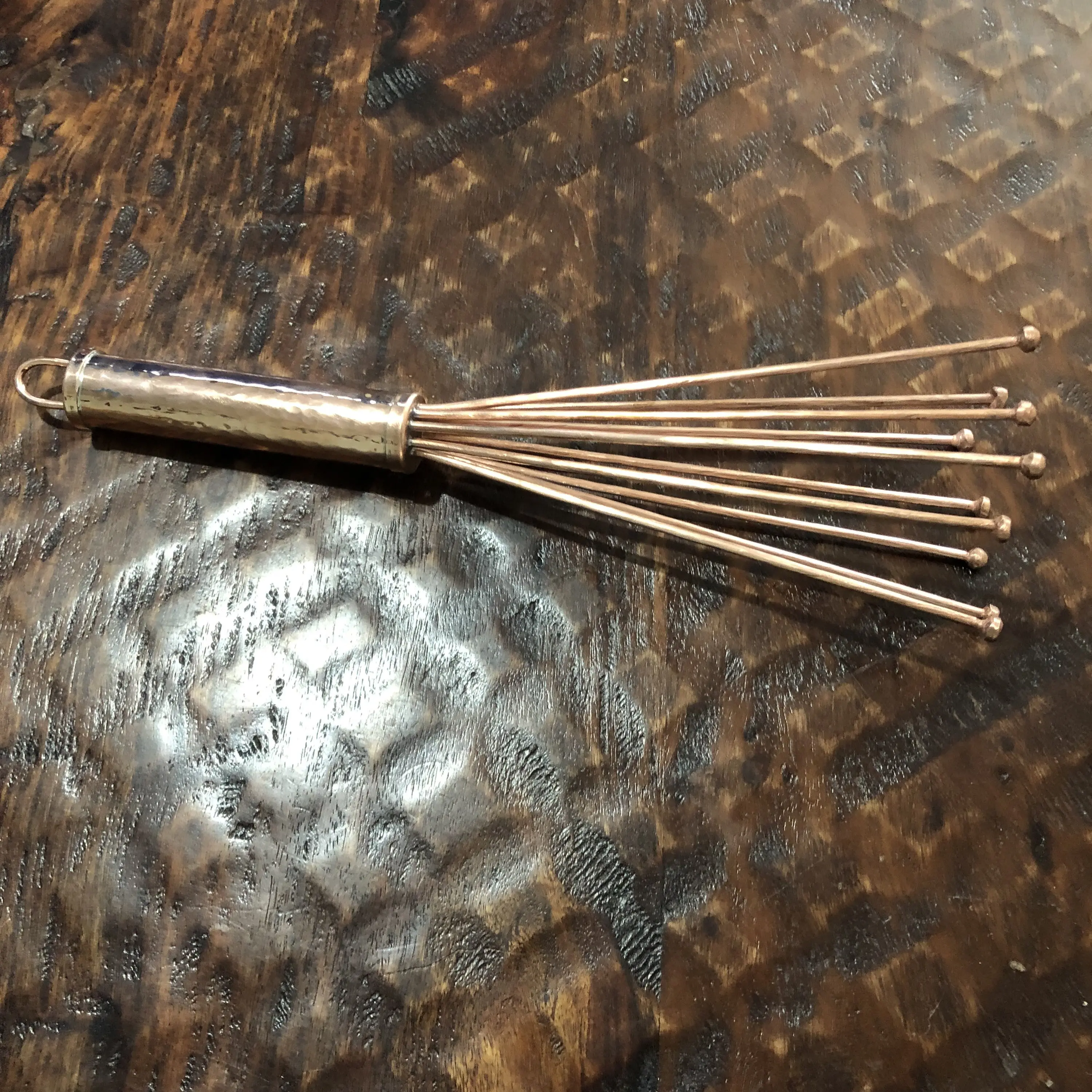 Handcrafted Hammered Copper Ball Whisk