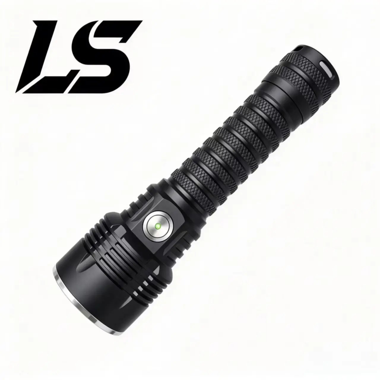 Triple-eye ultra-bright terminator flashlight — double-click for 8000-lumen turbo.Aluminum unibody + USB-C charging, replaceable 4000mAh 10C battery, single-click mode switching + long-press strobe, IPX4 waterproof + 1-meter drop-proof.