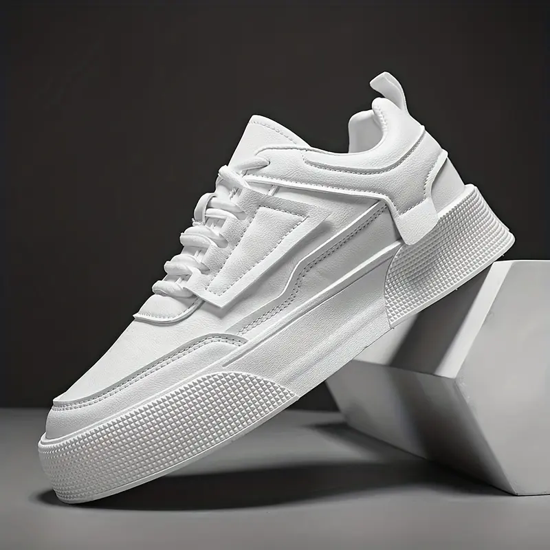 UYCEKK Men'S Casual White Fashion Sneakers| Classic Low-Top Design with Microfiber Upper and Sole