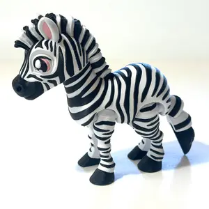 Flexi Zebra - 3D Printed Articulating Figure Decor Lightweight