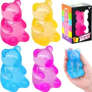 Gummy Bear & Sugar Ball Designs, Anxiety Relief & Focus Toy, Maltose Filled Squeeze Toys for Sensory Play，Sensory Fidget Toys for Adults, Kids, Slow Rising Squishy Stress Ball