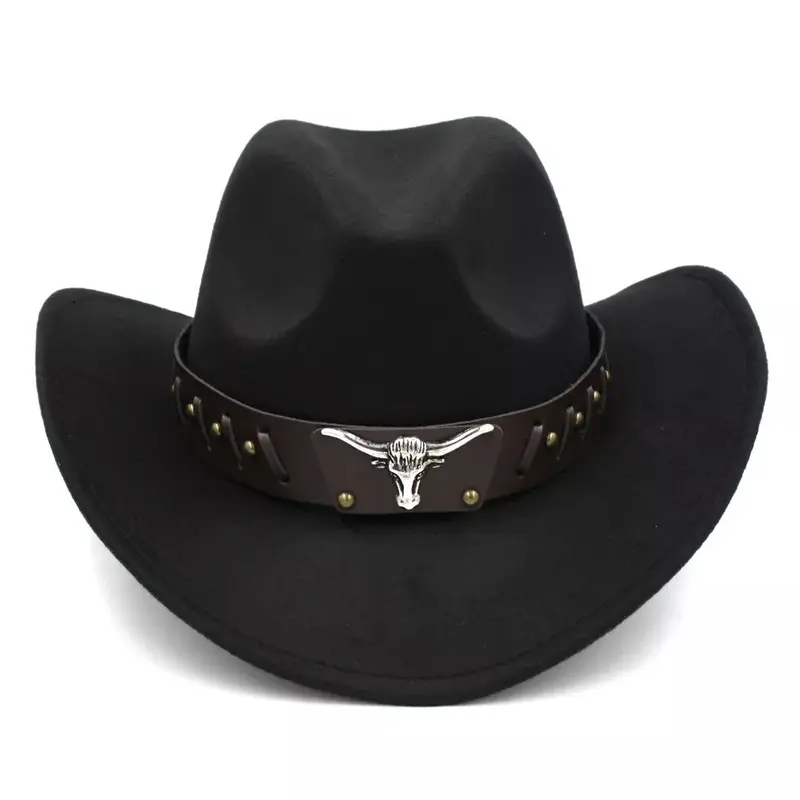 SyriosGifts Western Cowboy/Cowgirl Hat – Turquoise Strap, Adjustable, Wide Brim – Unisex Retro Style