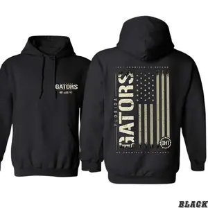 Florida Pride Gator Hoodie – Bold USA Flag Graphic, Patriotic Unisex Sweatshirt for Game Day, Tailgate Parties & Everyday Streetwear Style, Made in USA.LKD Womenswear Tops