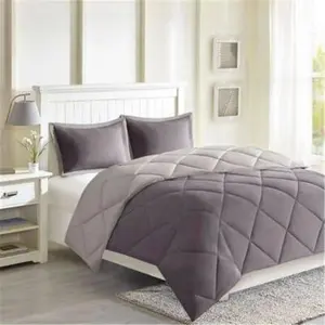 212 MAIN King Size Reversible Down Alternative 3M Scotchgard Stain Guard Duvet Mini Set, Charcoal & Grey, Machine Washable, Diamond Quilted Microfiber Reptile & Amphibian Decoration Bed Set