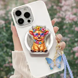 Highland Cow Phone Grip, MagSafe Holder, Summer Floral Sunglasses (Magnetic)