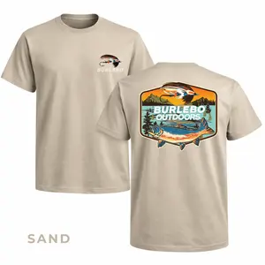 Burlebo Outdoors Trout Fishing Shirt, Mountain Lake Fishing Graphic Tee, Freshwater Fishing T-Shirt, Gift for Fishermen