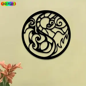 1pc Tribal Dragon Metal Wall Art, Intricate Tribal Dragon Statue Mural, Ideal Gift for New Year, Christmas, Fantasy Art Enthusiasts, Weather-Resistant Metal Wall Decor Wall Sculptures,  Unique Mythical Home Decor