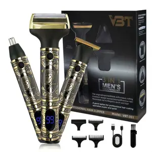 Largner Multifunctional 3-In-1 Trimmer Razor, Rechargeable Shaver Kit, USB Car Charger, Long Battery Life, Water Washable, Travel-Friendly Gift