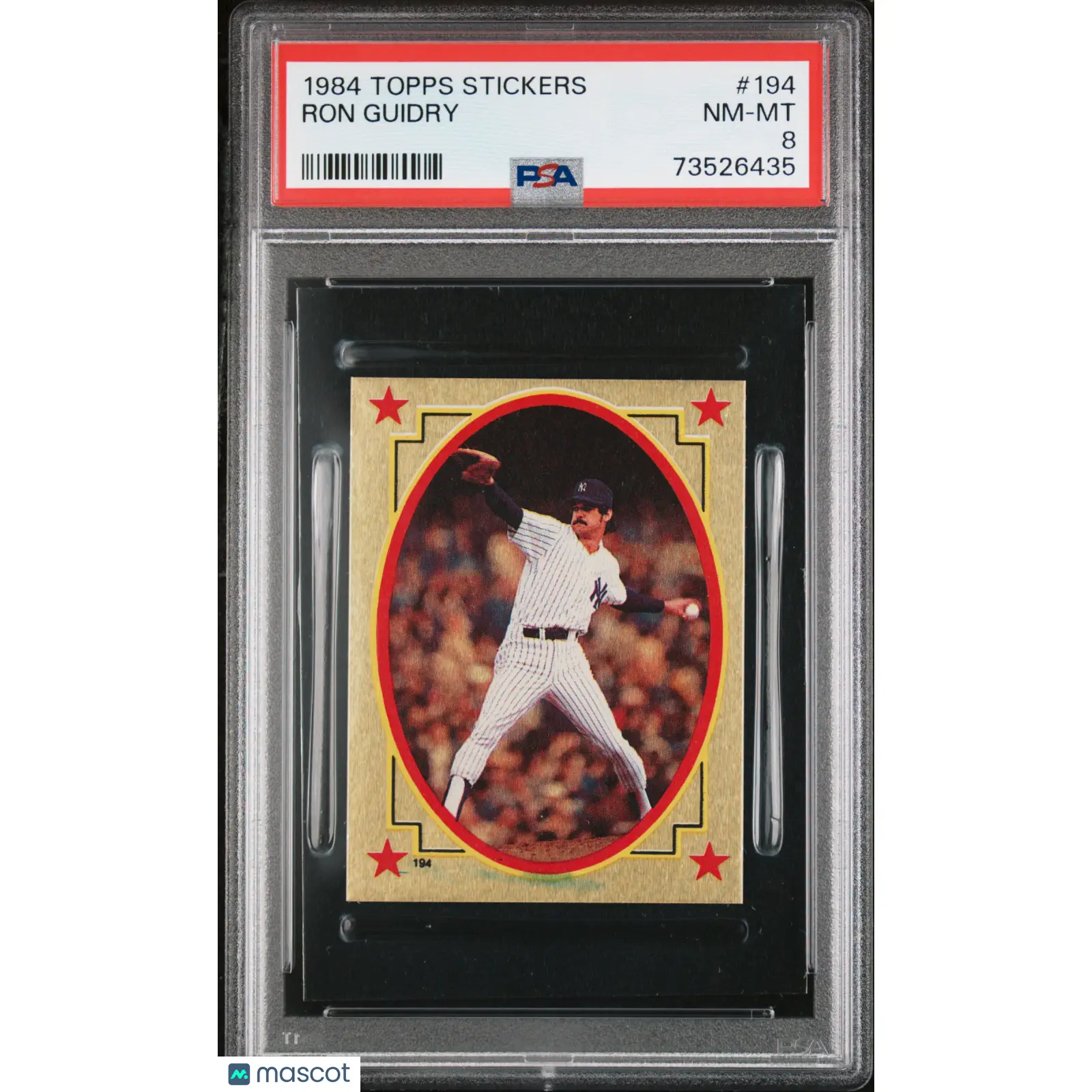 Ron Guidry PSA 1984 Topps Stickers Baseball #194 8 73526435