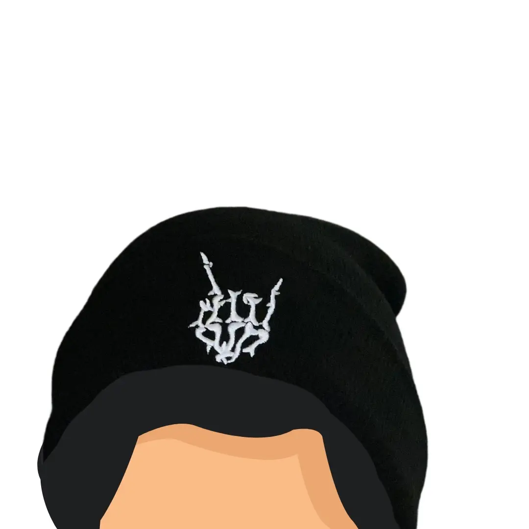 Sincerely Samantha Peace sign and rocker Skeleton Hand Beanies