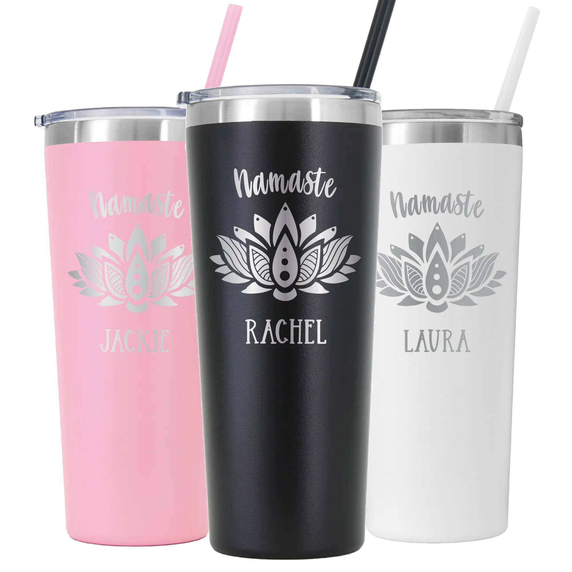 22 oz Personalized Yoga Tumbler - Laser Engraved