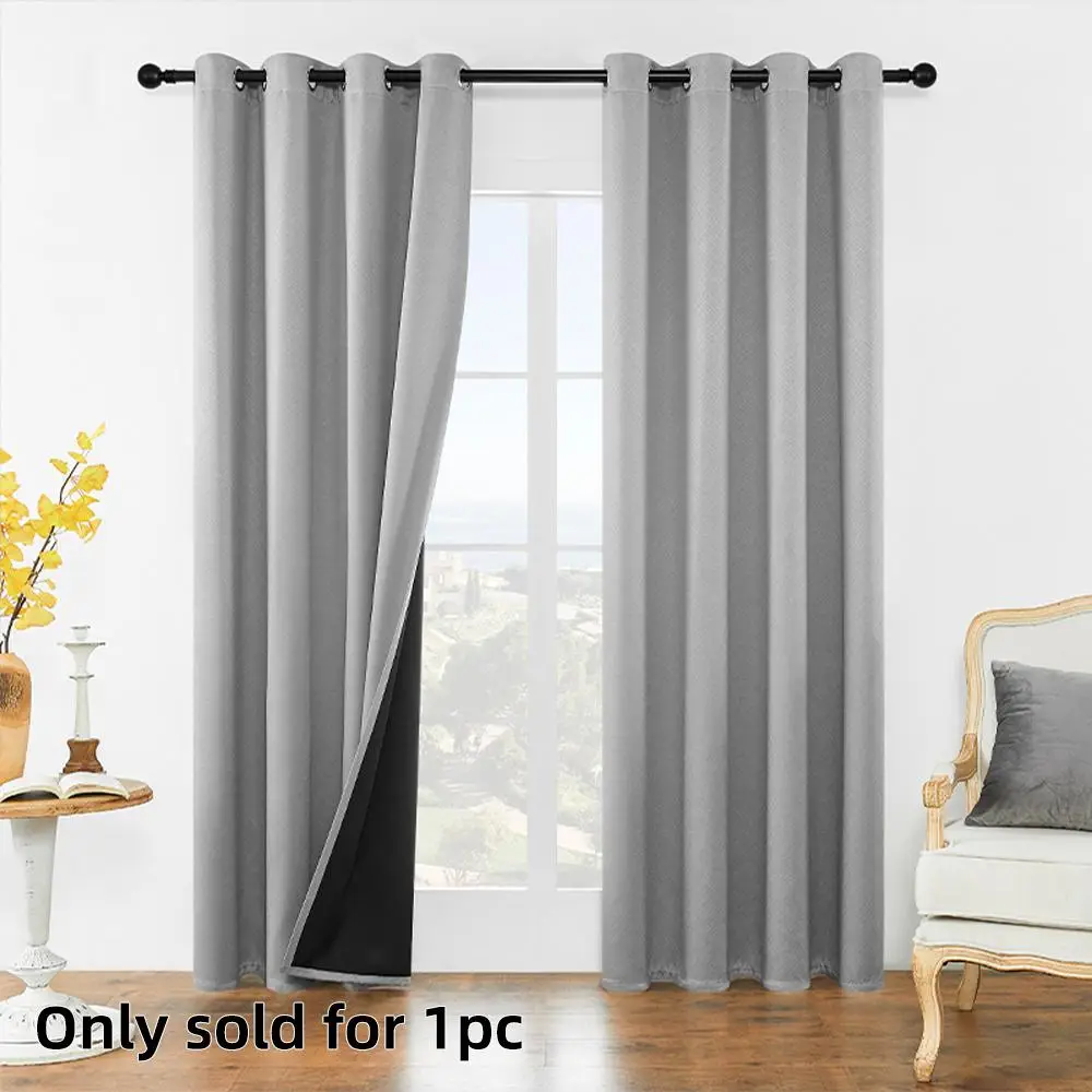 Solid Color Curtains, 1 Count Thermal Insulated Blackout Curtain, Darkening Curtains for Bedroom, Study Room, Living Room, Home Decor