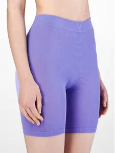 Seamless Workout Biker Shorts For Women High Waisted Exercise Athletic Gym Booty Running Yoga Short in Purple Color