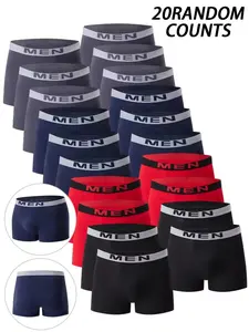 20pcs men's flat cornered underwear, Lightweight sports underwear, Soft Comfy Underwear, Suitable for all seasons, at home, loose casual Men's four cornered underwear
