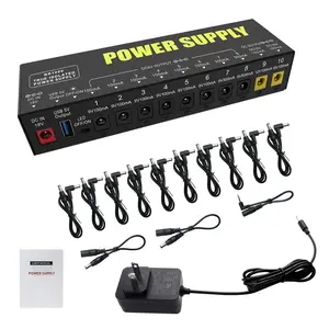 Guitar Pedal Power Supply, 1 Set Isolated DC Output Guitar Pedal, Power Supply with Smart Short Circuit & Over Current & 5V/1A USB Output