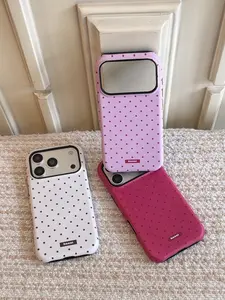 Full Screen Polka Dots Shockproof Phone Case Suitable for iPhone 16, 15, 14, 13, 12, 11 Case Perfect Gift Smart Phone Case iPhone 16 pro max cases Anti fall protective coverBirthday gift